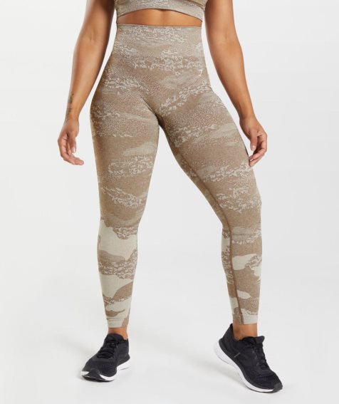 Women's Gymshark Adapt Camo Seamless Leggings Olive | NZ 2BZIRV